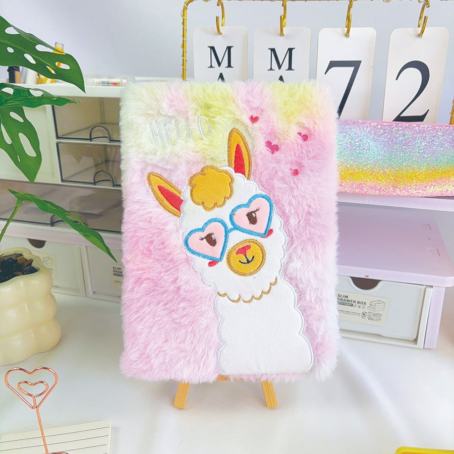 A5 Cute Alpaca Diary Plush Notebook