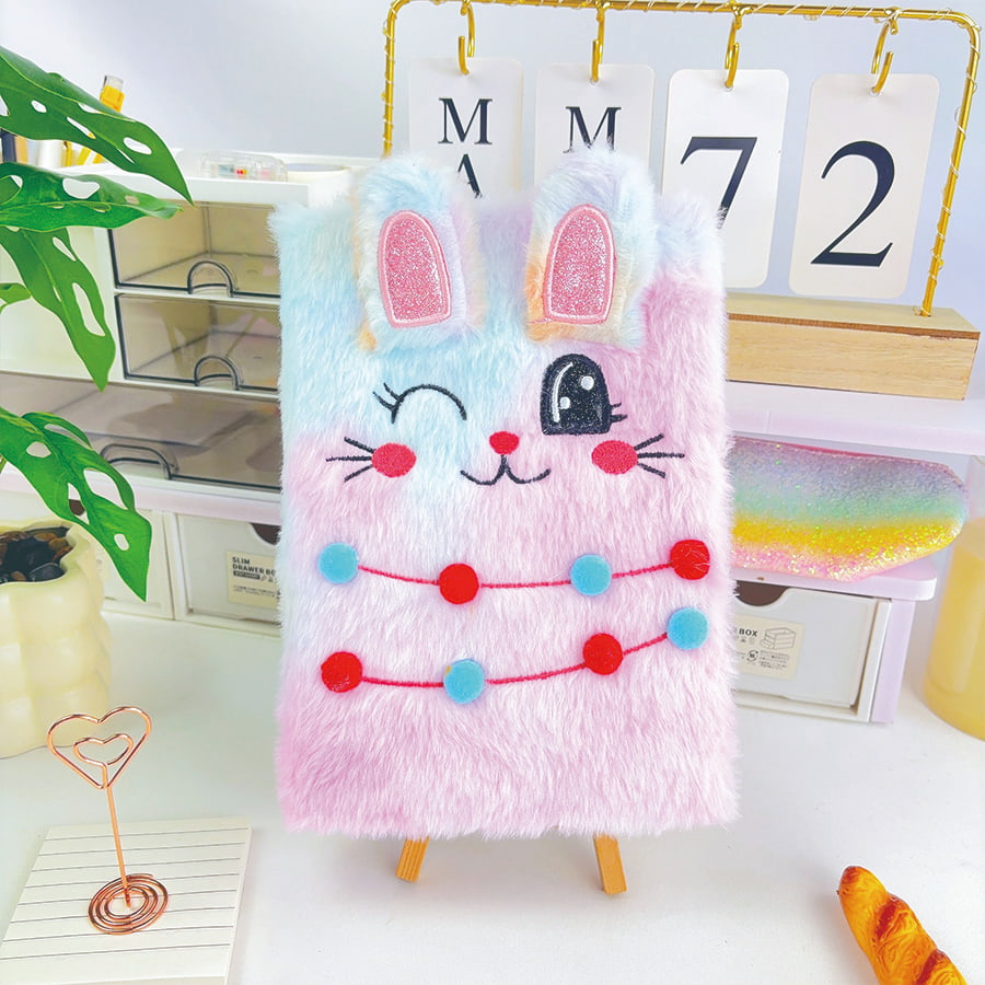 A5 Cute Cat Diary Plush Notebook
