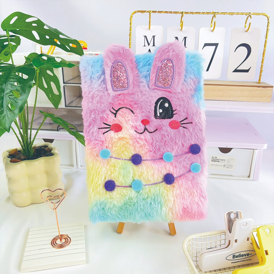 A5 Cute Cat Diary Plush Notebook