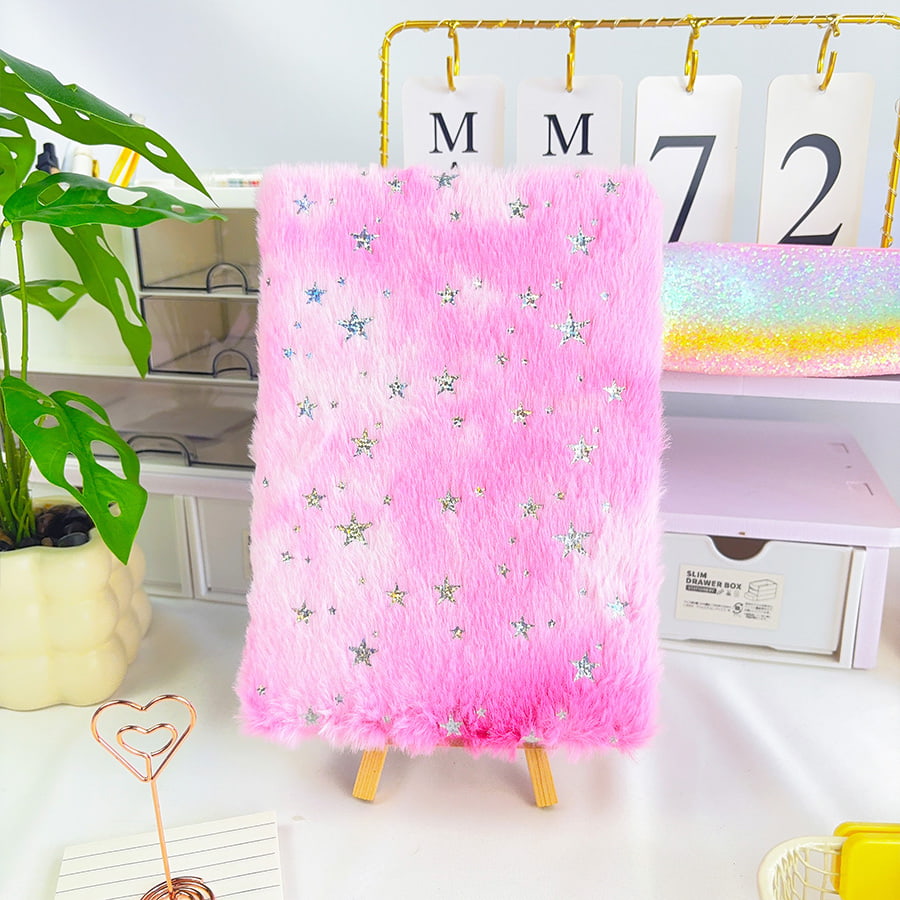 A5 Cute Star Diary Plush Notebook