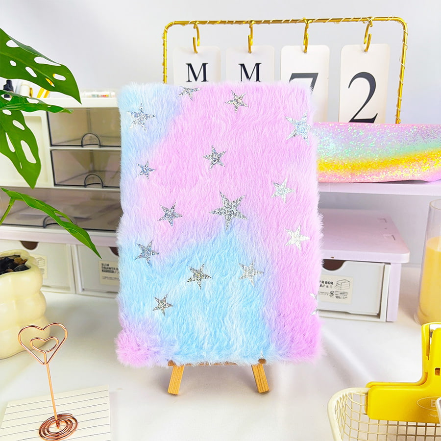 A5 Cute Star Diary Plush Notebook