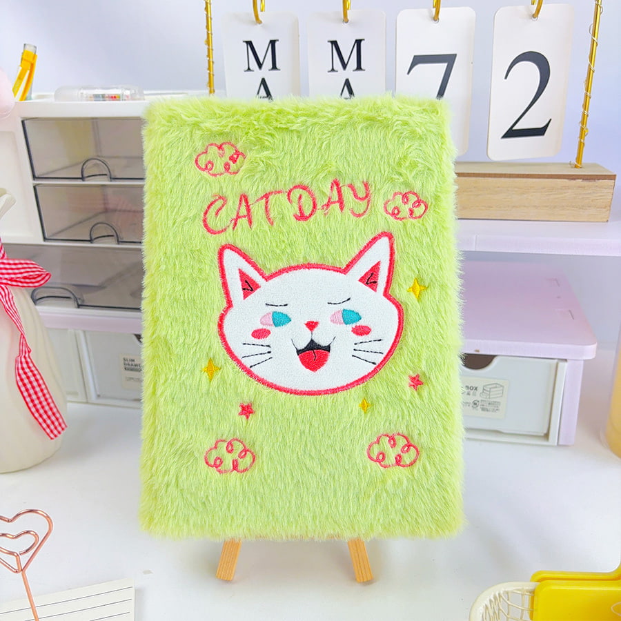 A5 cute cat day diary plush notebook